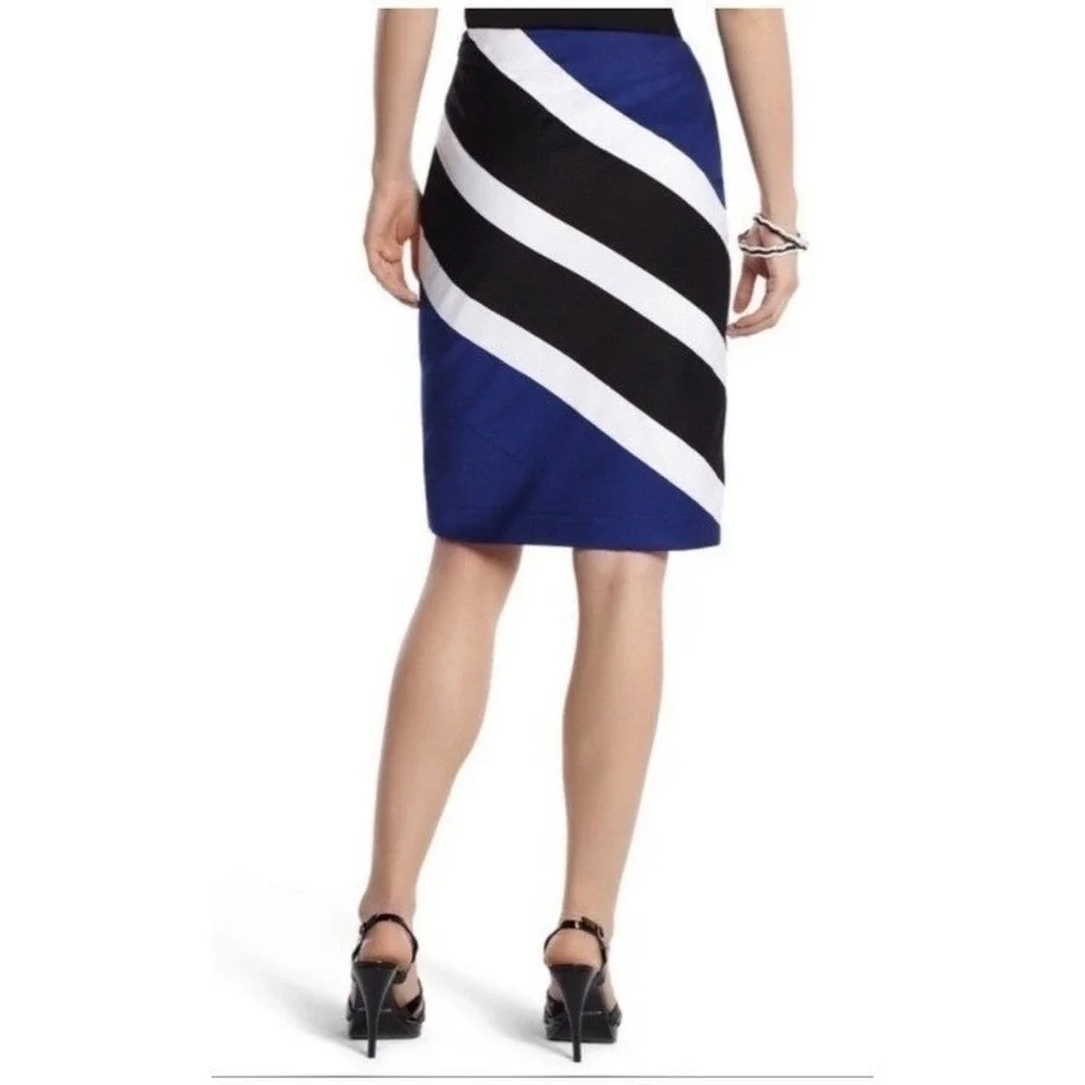 White House Black Market diagonal striped
